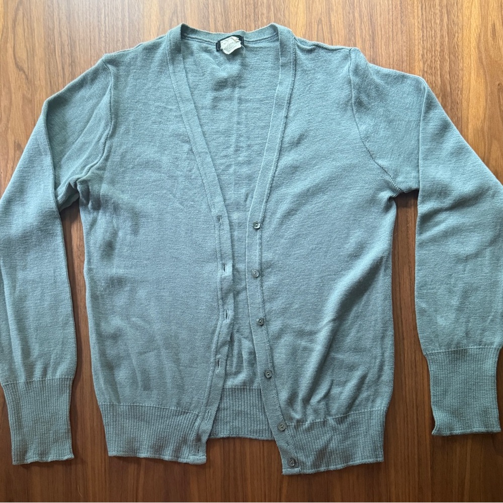 J. Crew Women's 100% Merino Wool Blue Gray Cardigan Sweater